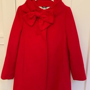 Kate Spade Coat: Red Bow Wool